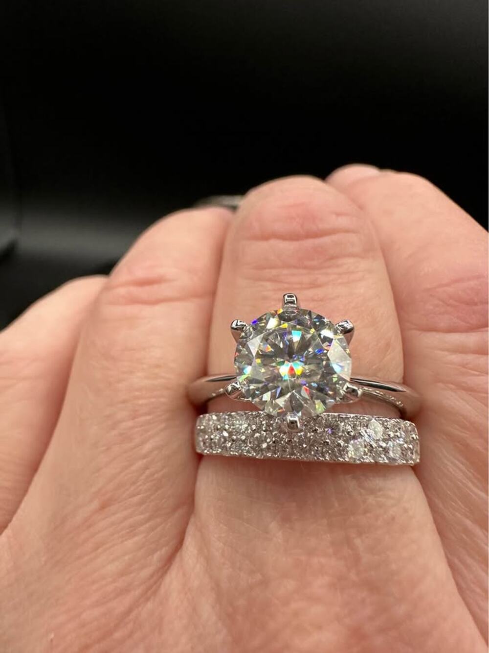 Luxury 3.00 CT Moissanite Engagement Ring Set – Size 10 – Sterling Silver